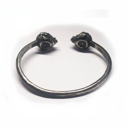 Chimpanzee Head Sterling Silver Bracelet