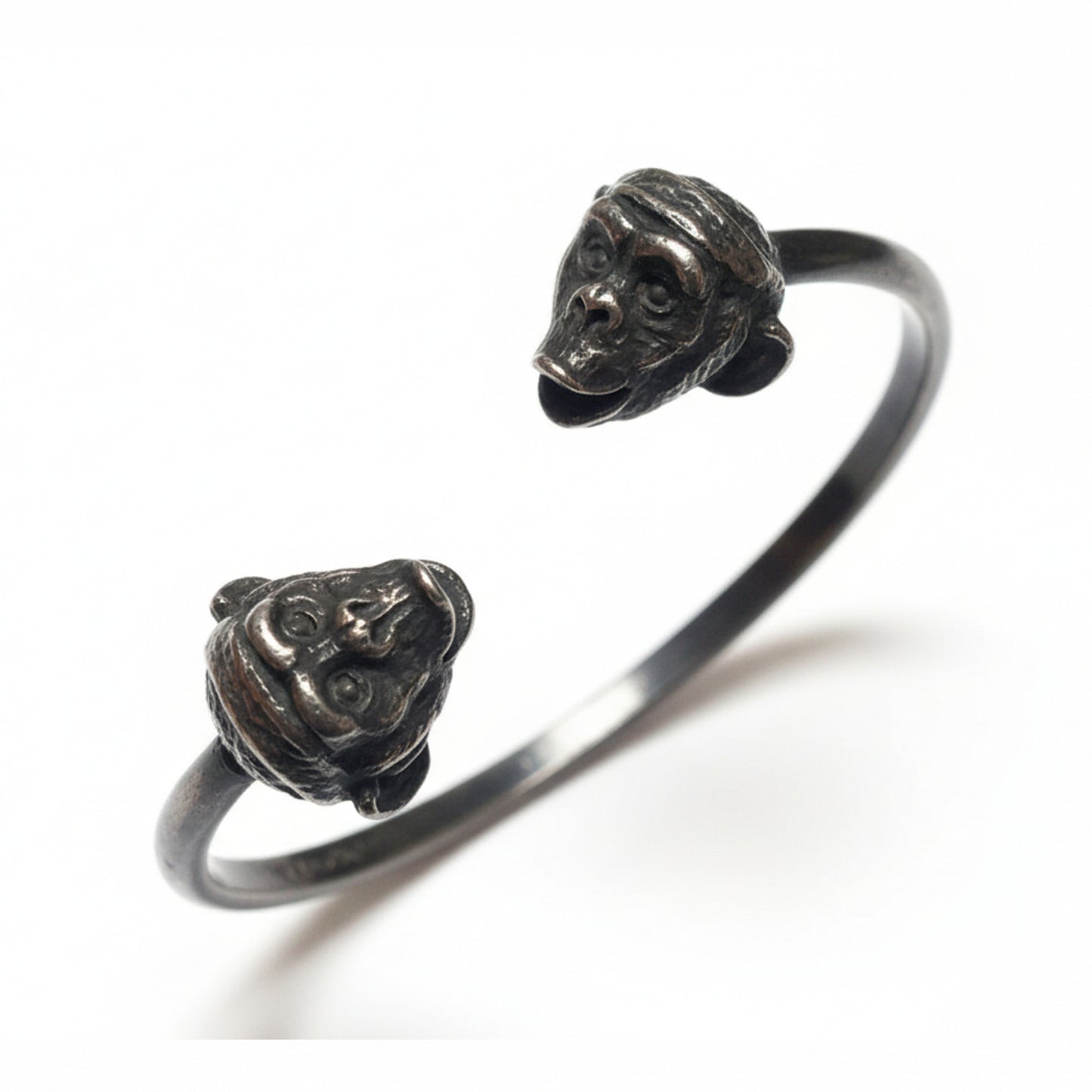 Chimpanzee Head Sterling Silver Bracelet