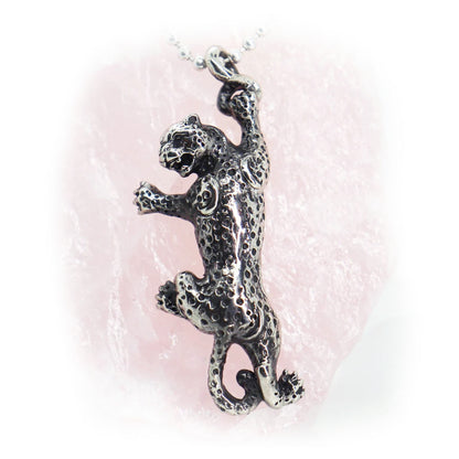 Climbing Cheetah Sterling Silver Pendant