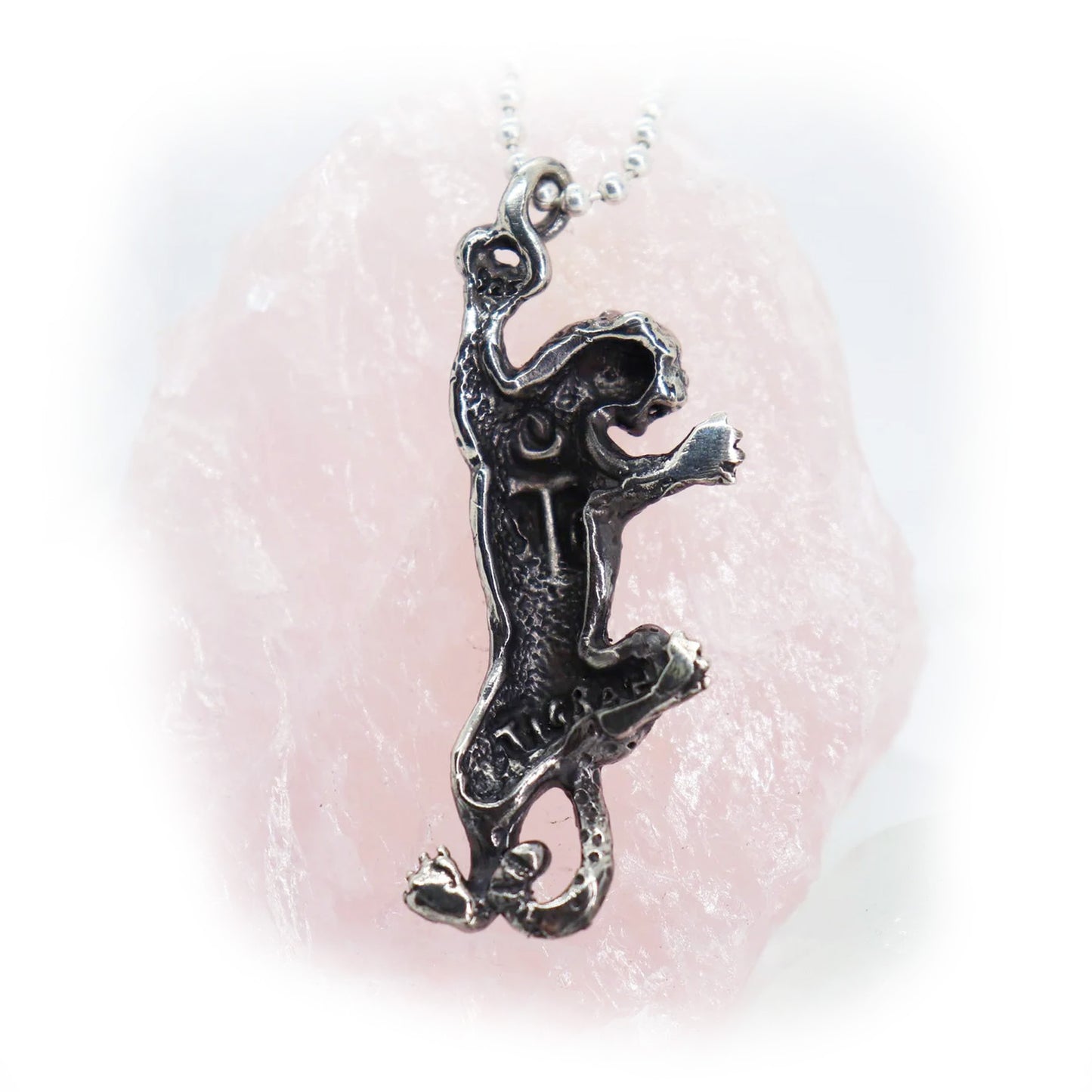 Climbing Cheetah Sterling Silver Pendant