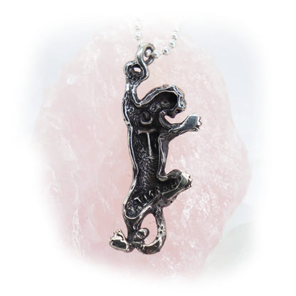 Climbing Cheetah Sterling Silver Pendant