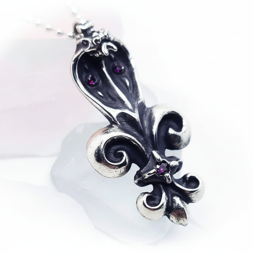 Cobra Fleur-De-Lis with Rubies Pendant V2