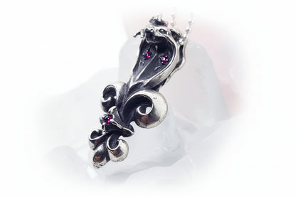 Cobra Fleur-De-Lis with Rubies Pendant V2