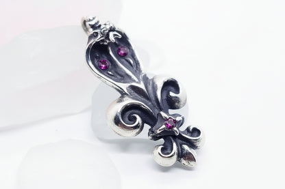 Cobra Fleur-De-Lis with Rubies Pendant V2