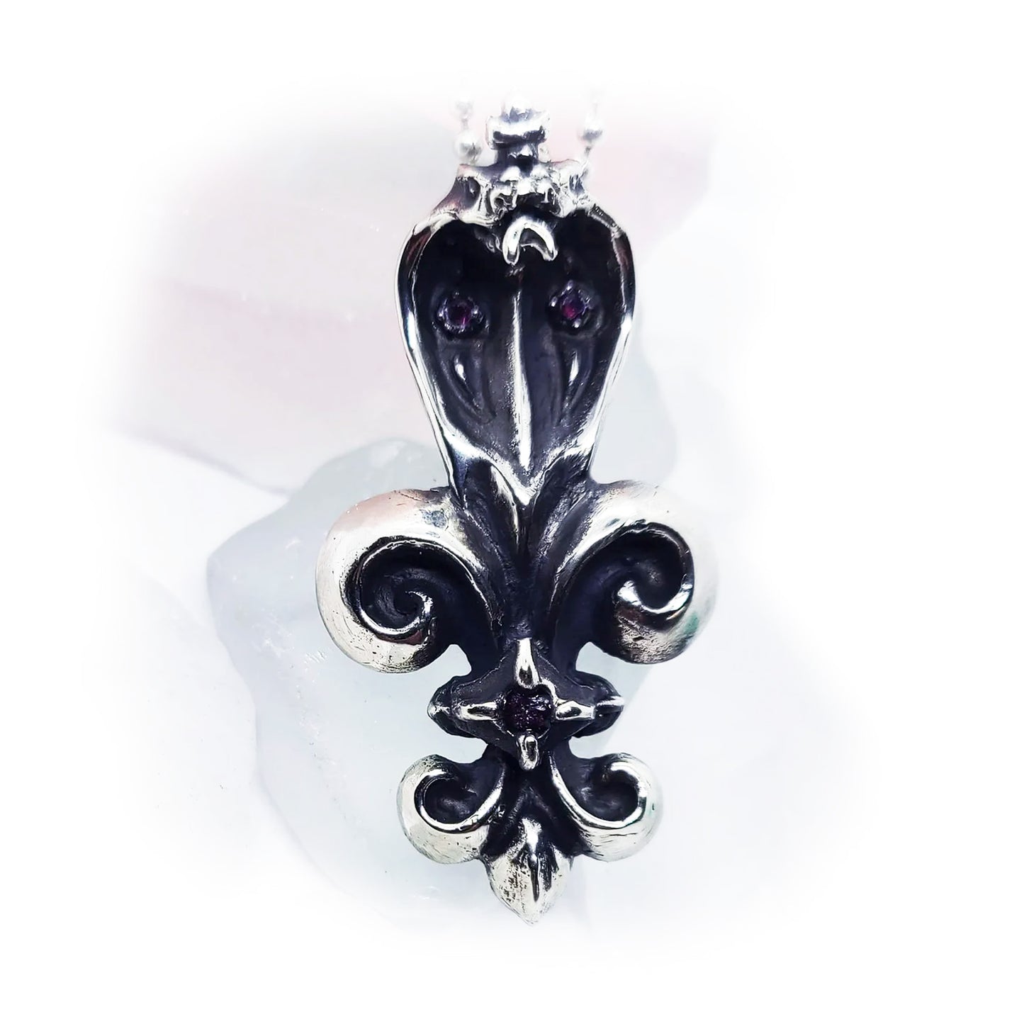 Cobra Fleur-De-Lis with Rubies Pendant V2