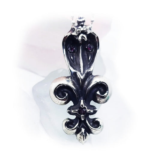 Cobra Fleur-De-Lis with Rubies Pendant V2