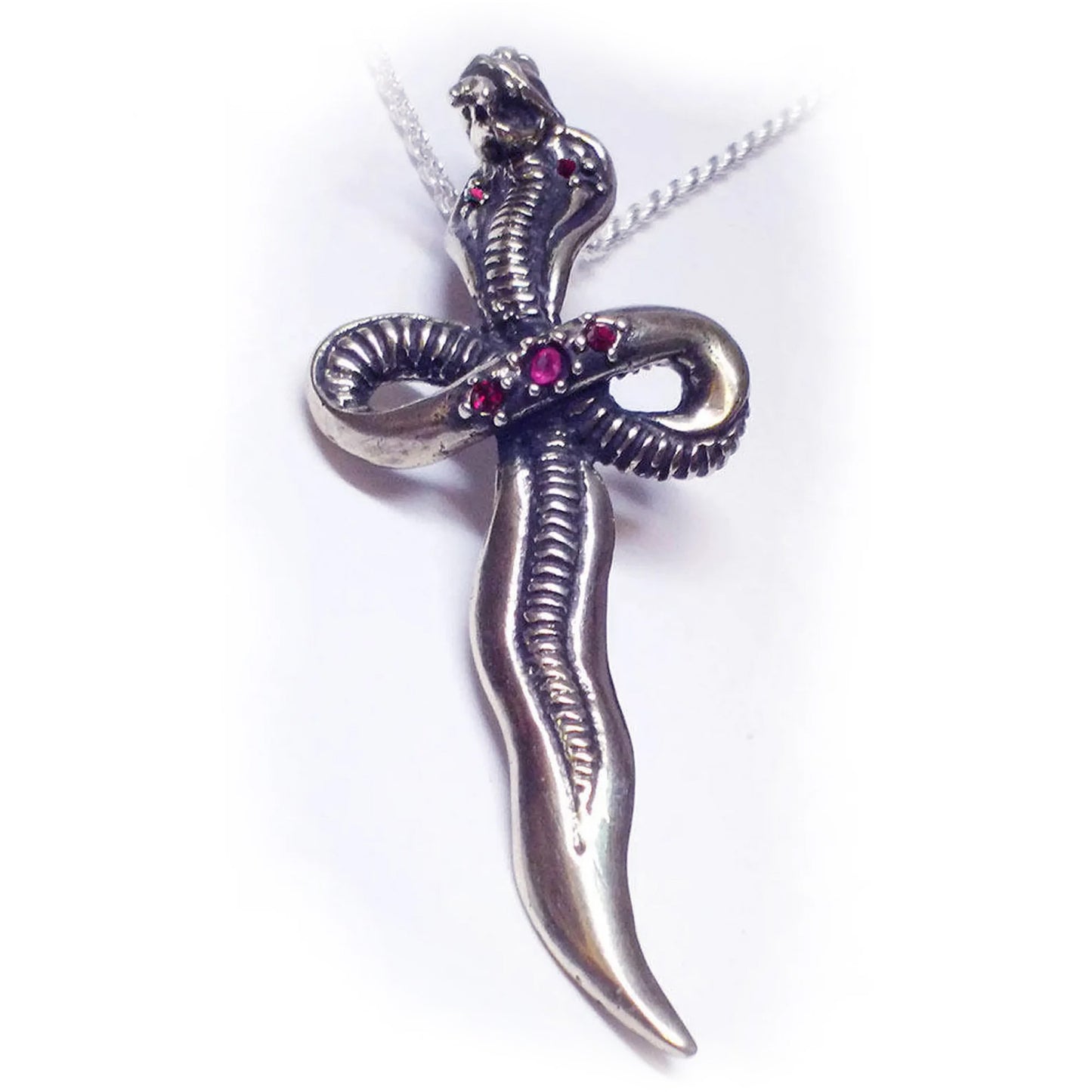 Cobra Sword Dagger Sterling Silver Pendant