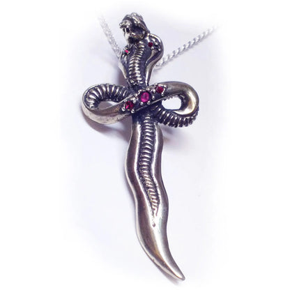 Cobra Sword Dagger Sterling Silver Pendant