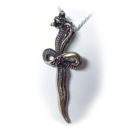 Cobra Sword Dagger Sterling Silver Pendant