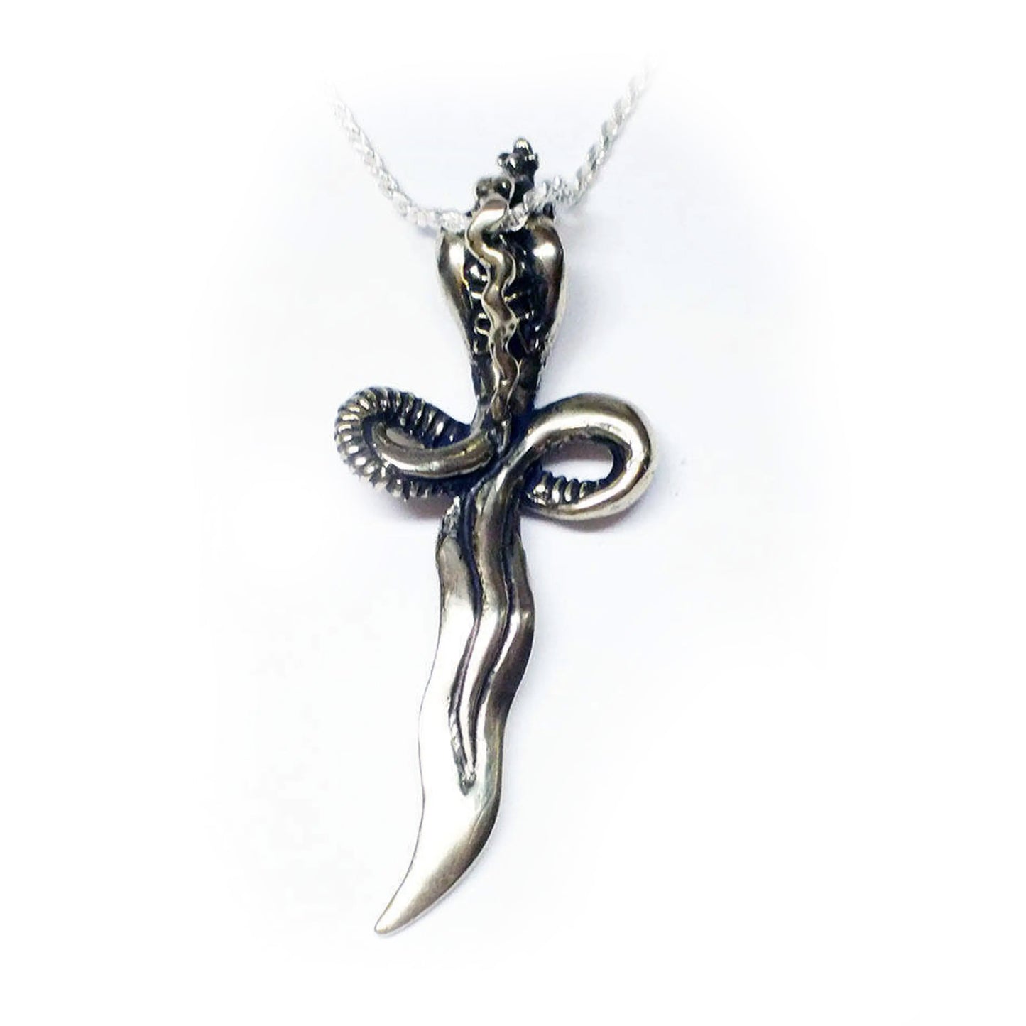 Cobra Sword Dagger Sterling Silver Pendant