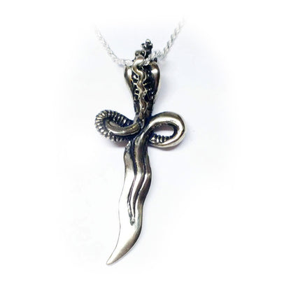 Cobra Sword Dagger Sterling Silver Pendant