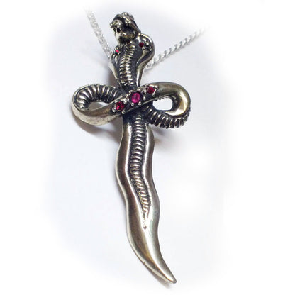 Cobra Sword Dagger Sterling Silver Pendant