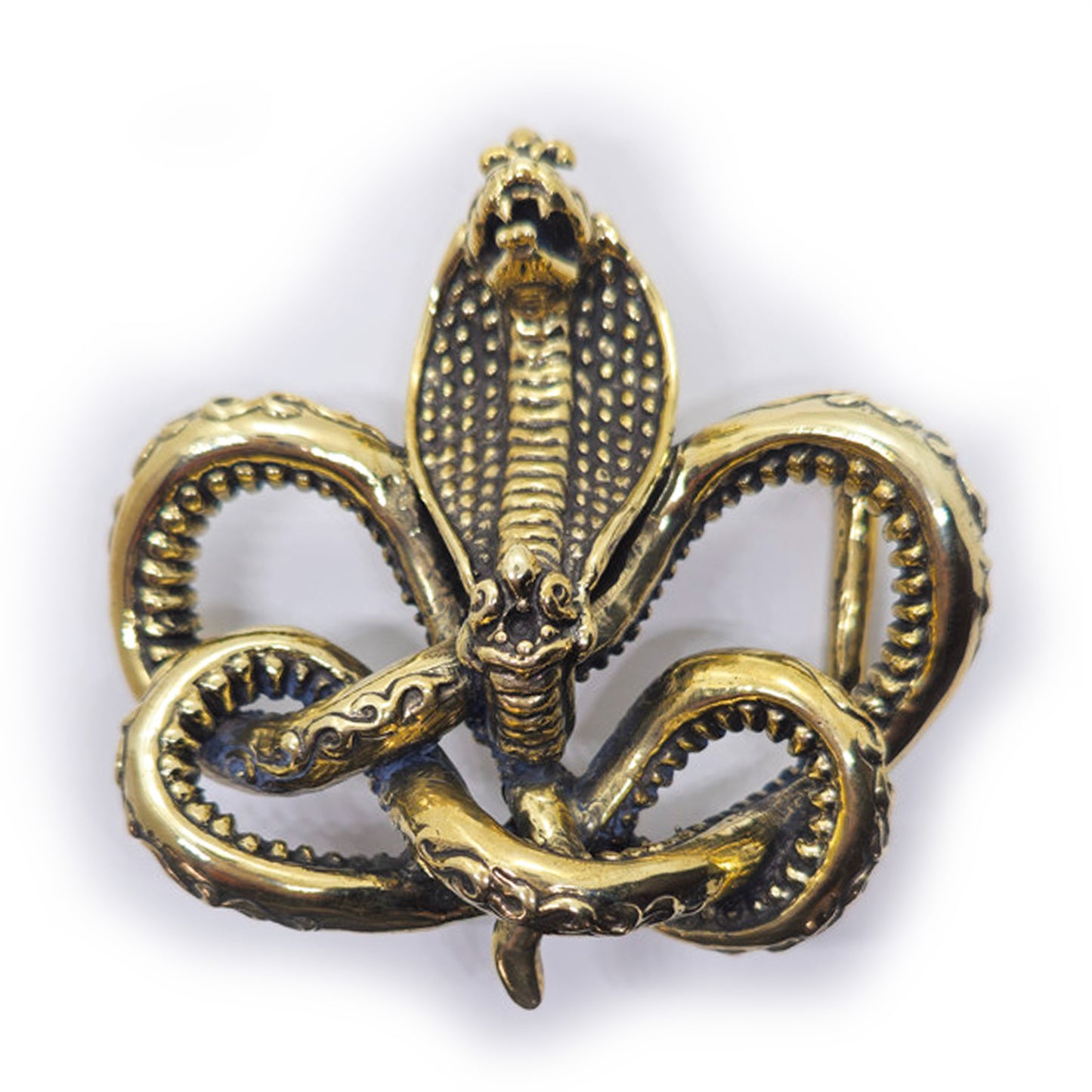 Cobra King Crawling Snake Bronze Belt Buckle
