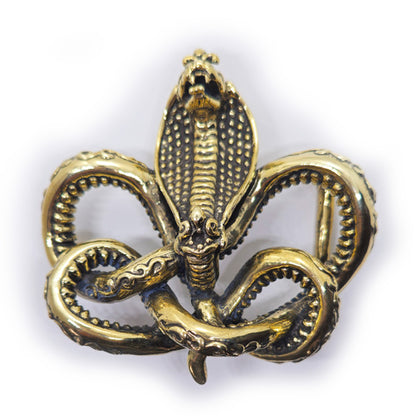Cobra King Crawling Snake Bronze Belt Buckle