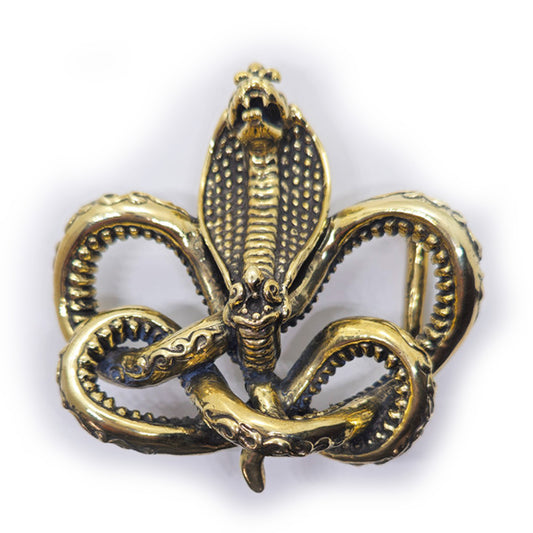 Cobra King Crawling Snake Bronze Belt Buckle