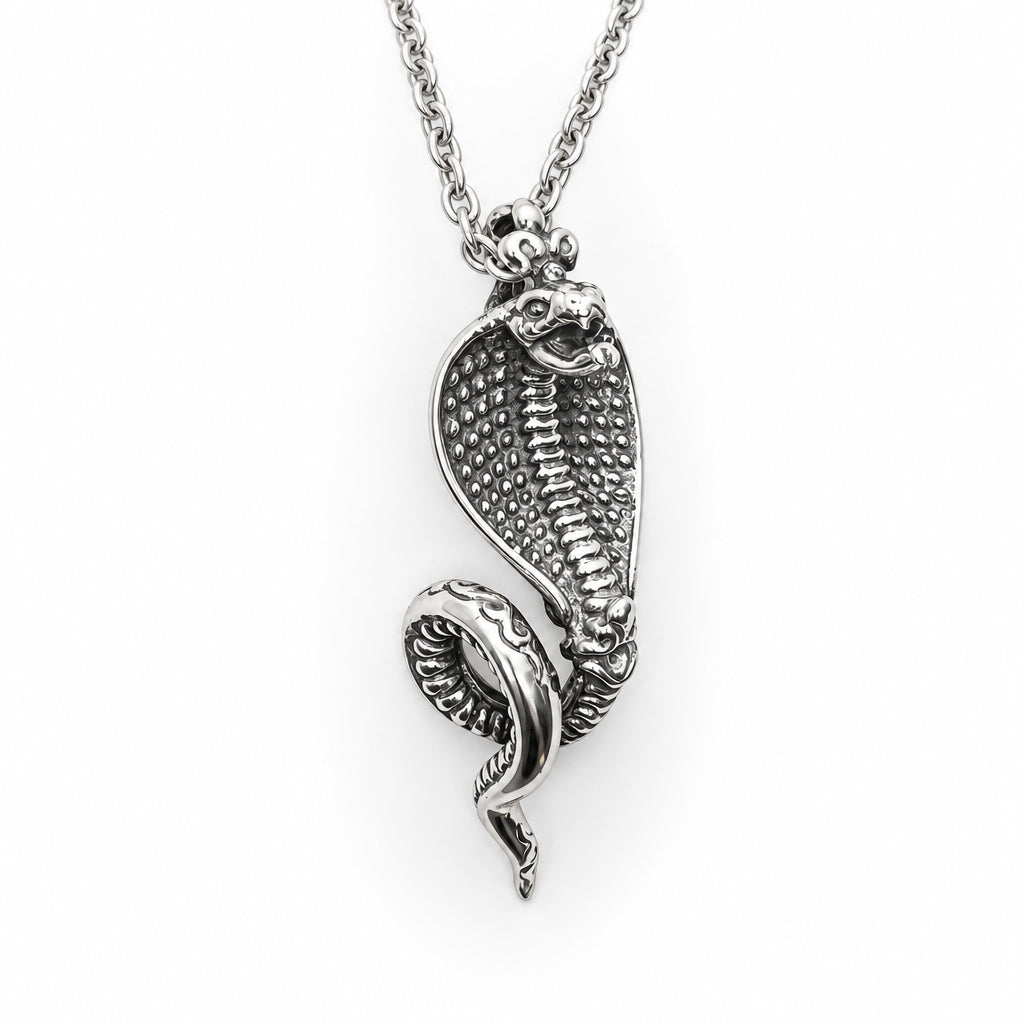 Cobra Wise King Sterling Silver Pendant with Ruby