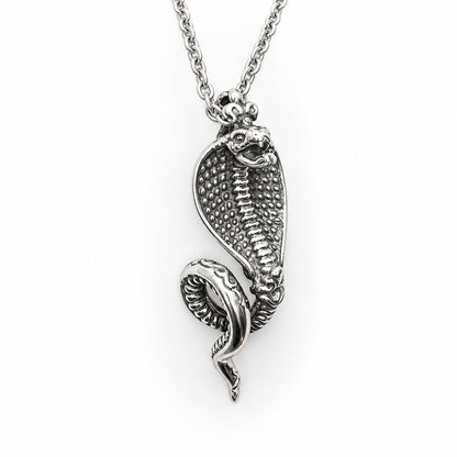 Cobra Wise King Sterling Silver Pendant with Ruby