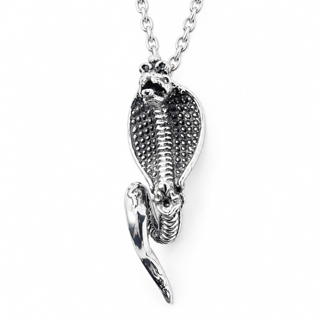 Cobra Wise King Sterling Silver Pendant with Ruby