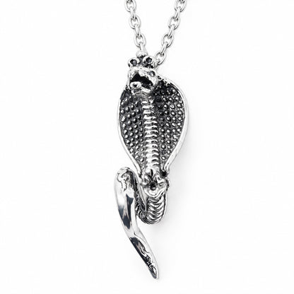 Cobra Wise King Sterling Silver Pendant with Ruby