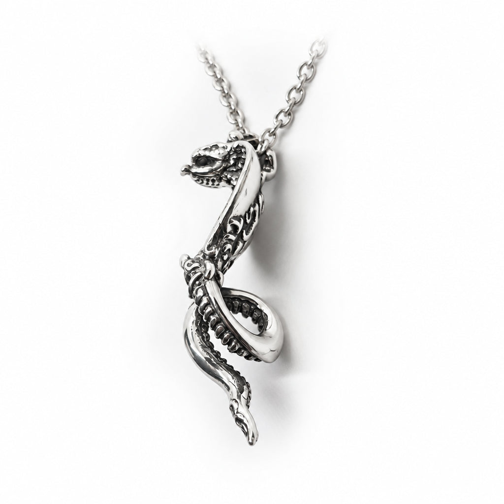 Cobra Wise King Sterling Silver Pendant with Ruby
