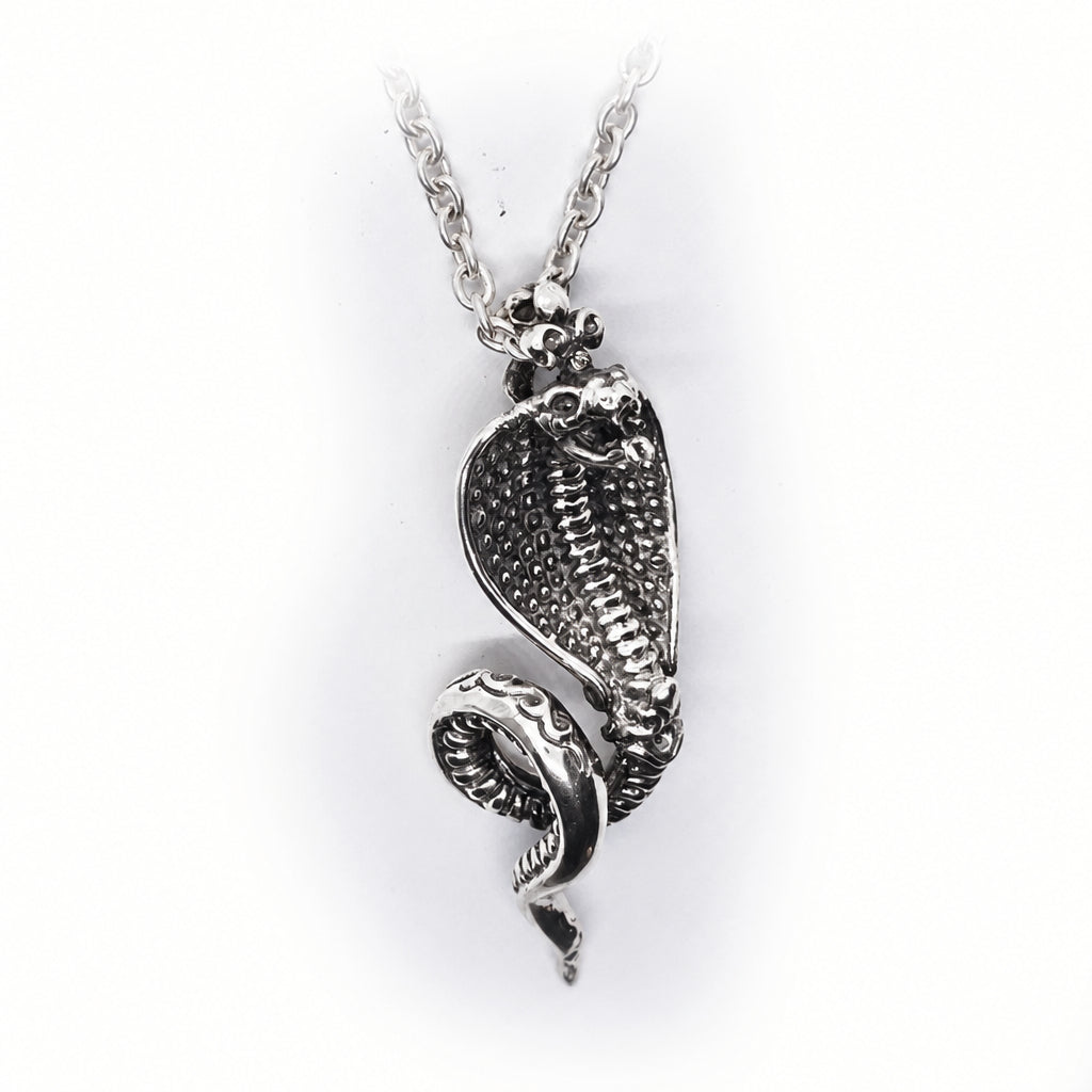 Cobra Wise King Sterling Silver Pendant with Ruby