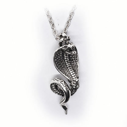 Cobra Wise King Sterling Silver Pendant with Ruby