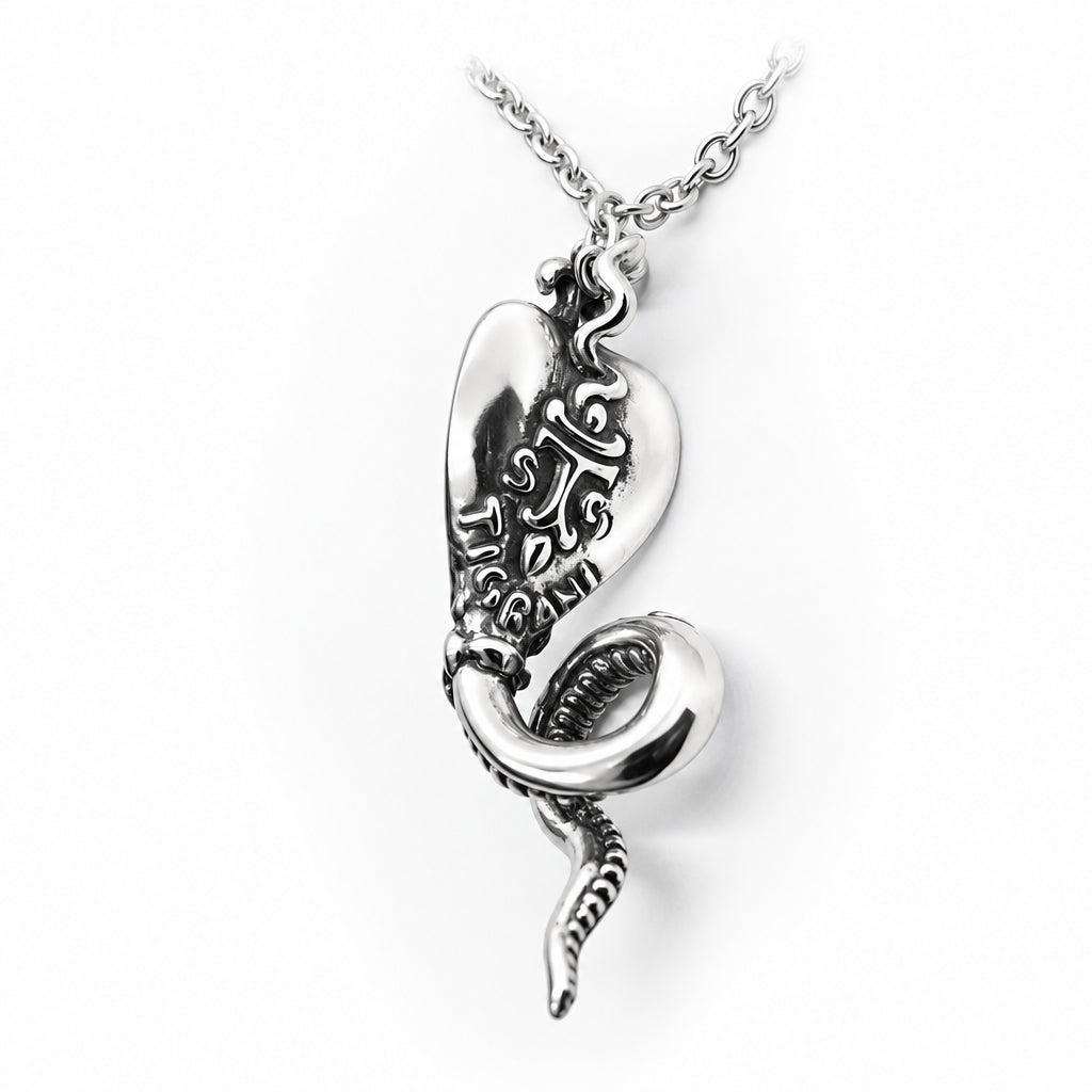 Cobra Wise King Sterling Silver Pendant with Ruby
