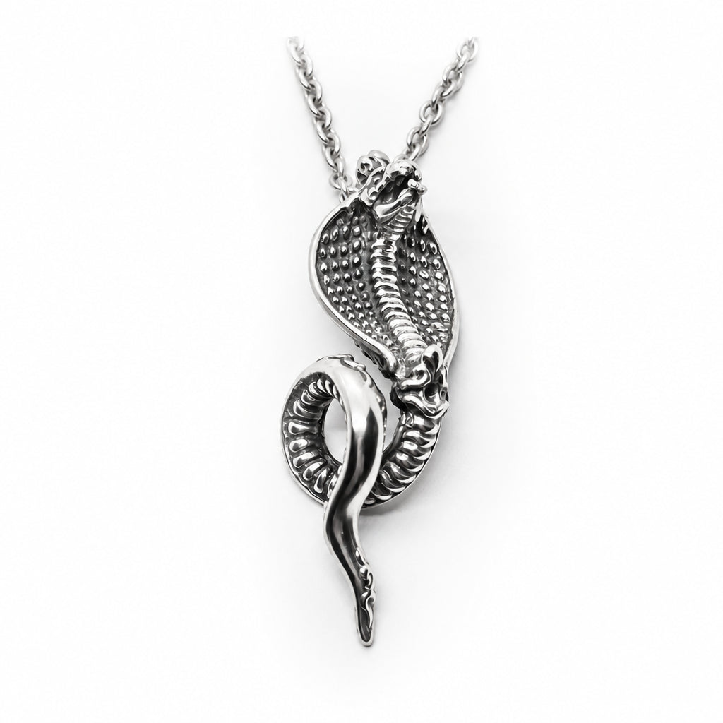 Cobra Wise King Sterling Silver Pendant with Ruby