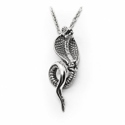 Cobra Wise King Sterling Silver Pendant with Ruby