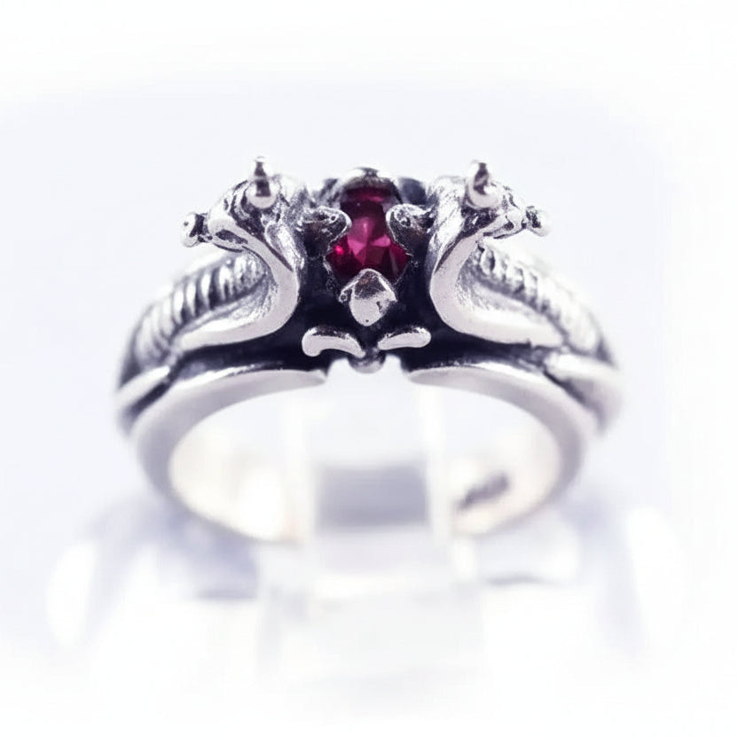 Cobras Twin Sterling Silver Ring