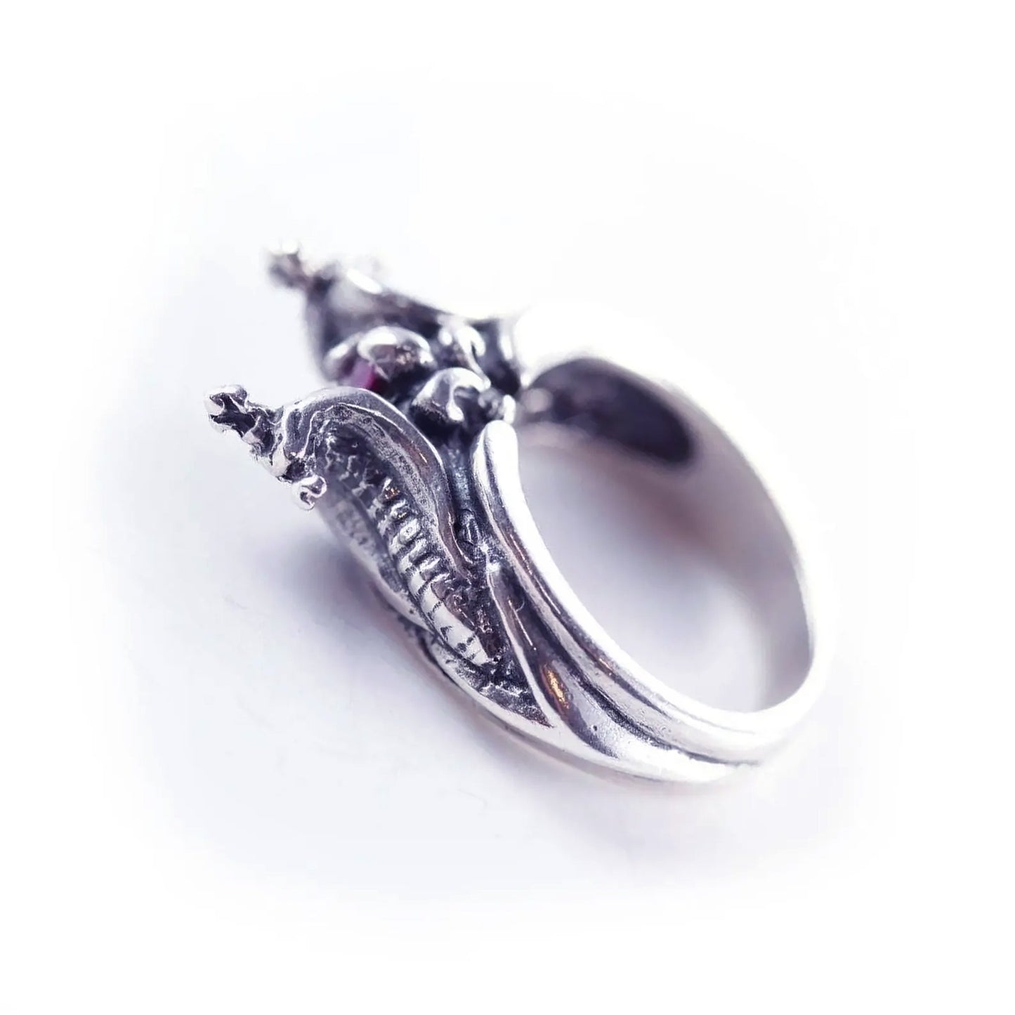 Cobras Twin Sterling Silver Ring
