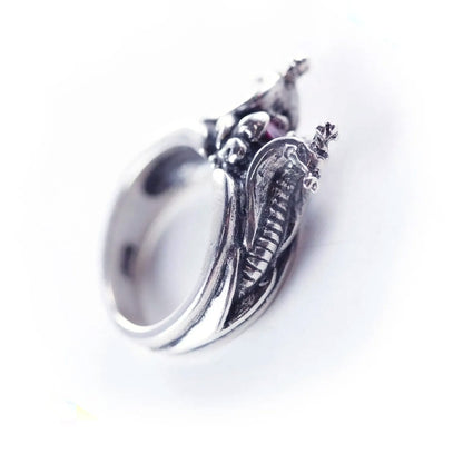 Cobras Twin Sterling Silver Ring
