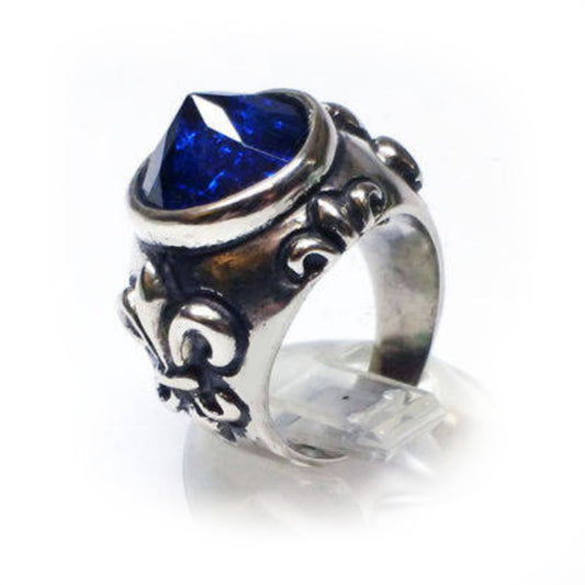 Cone Blue Stone Sterling Silver Ring