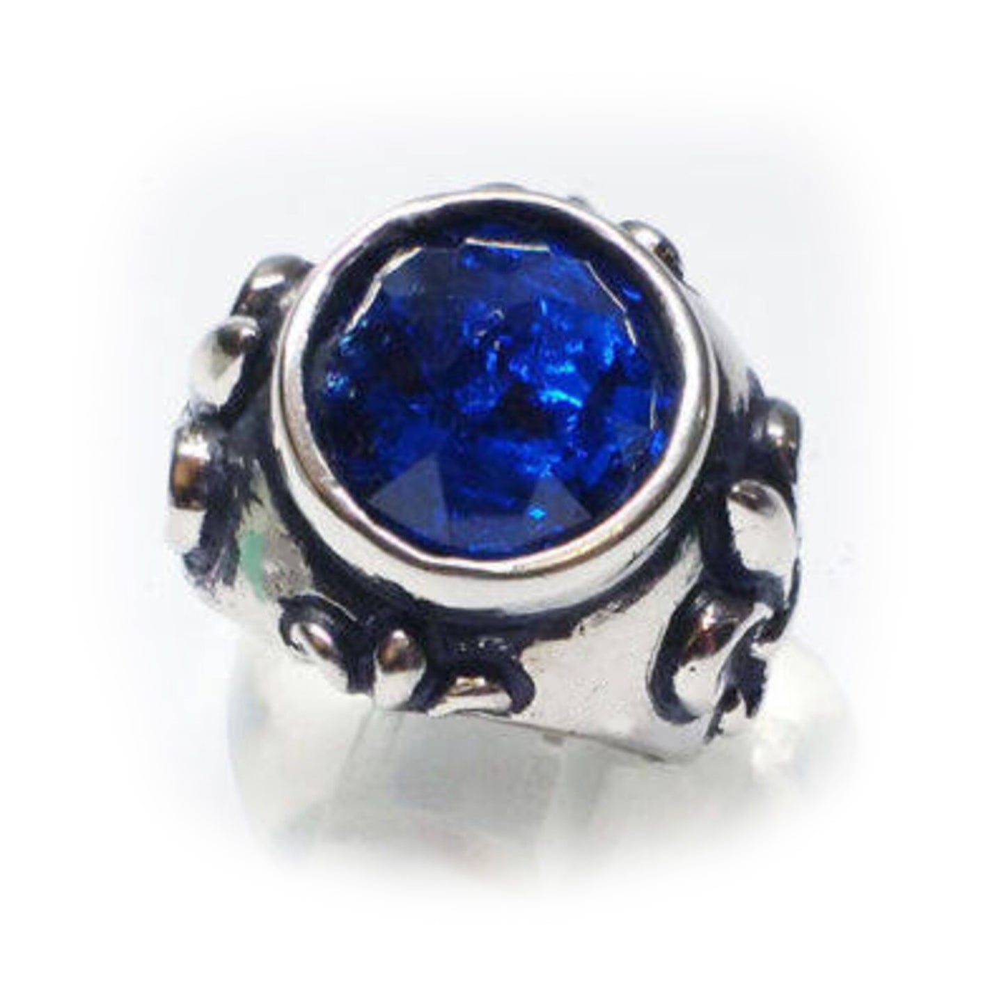 Cone Blue Stone Sterling Silver Ring