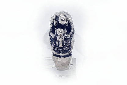Couple Making Love Sterling Silver Erotic Ring