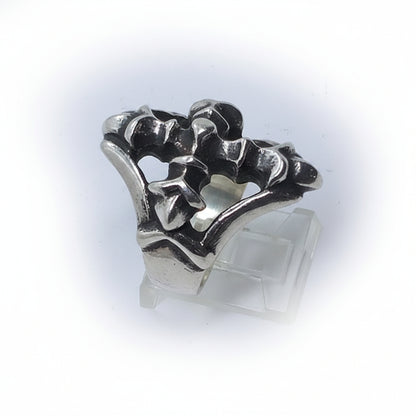 Cross Gotica Sterling Silver Ring with Ruby