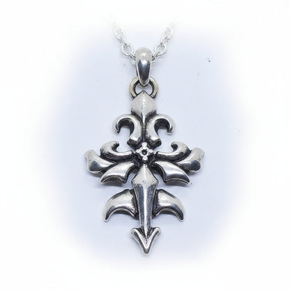 Cross Melody Sterling Silver Cross Pendant V1 with Ruby