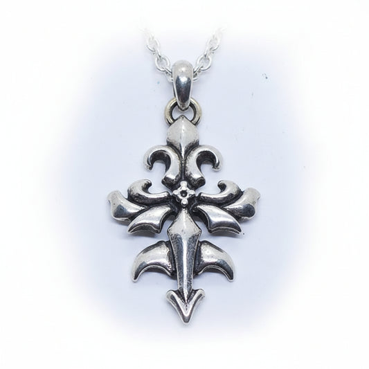 Cross Melody Sterling Silver Cross Pendant V1 with Ruby
