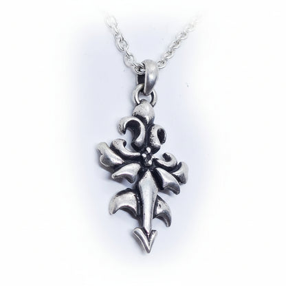 Cross Melody Sterling Silver Cross Pendant V1 with Ruby