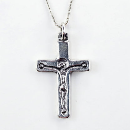 Cross With Jesus Sterling Silver Pendant