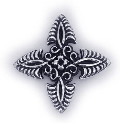 Cross Blossom Sterling Silver Belt Buckle with Stone