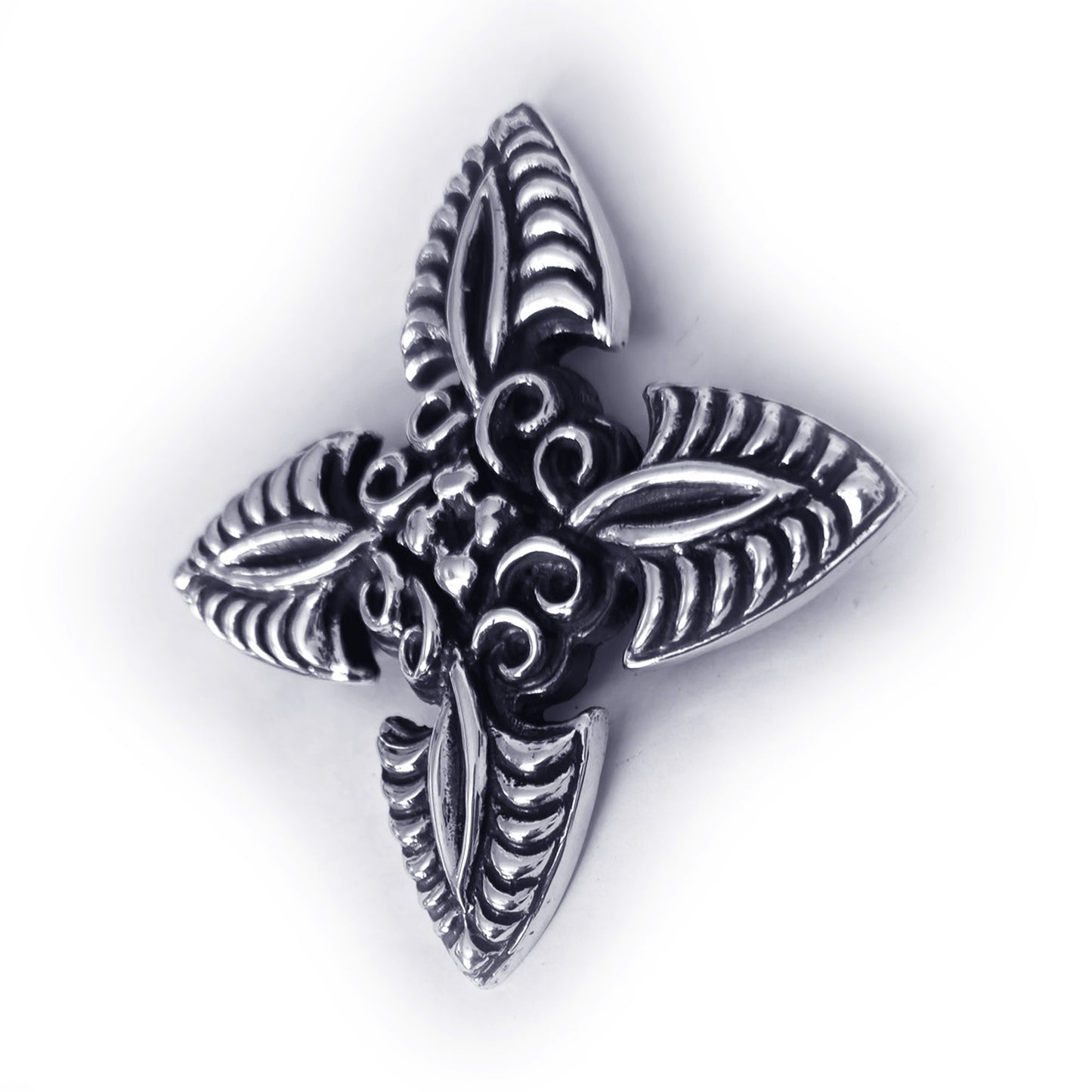 Cross Blossom Sterling Silver Belt Buckle with Stone