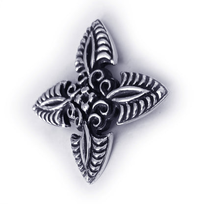 Cross Blossom Sterling Silver Belt Buckle with Stone