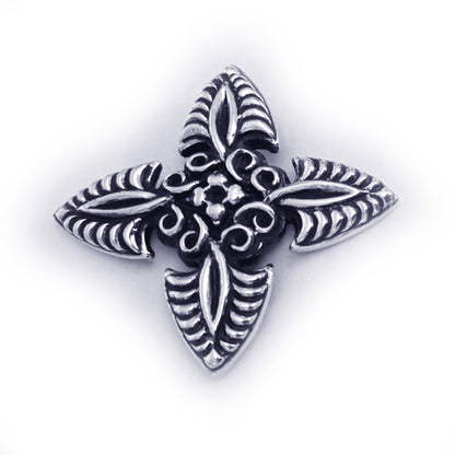 Cross Blossom Sterling Silver Belt Buckle with Stone