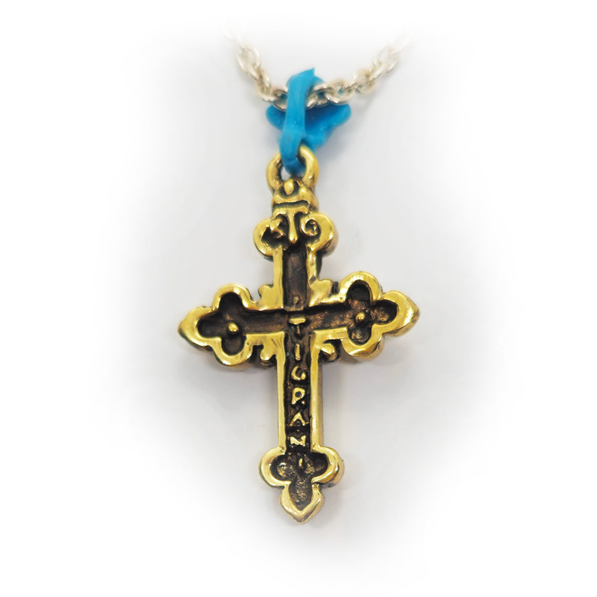 Cross with Hearts and Rose in the Middle Sterling Silver Cross Pendant