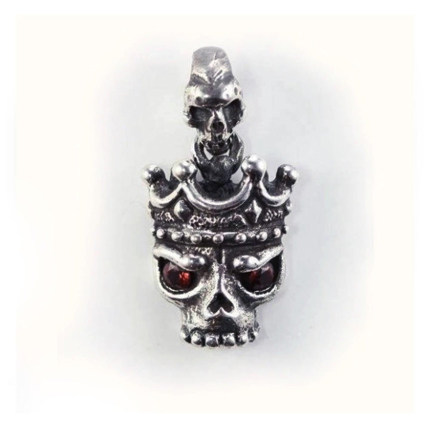Crown Skull Sterling Silver Pendant