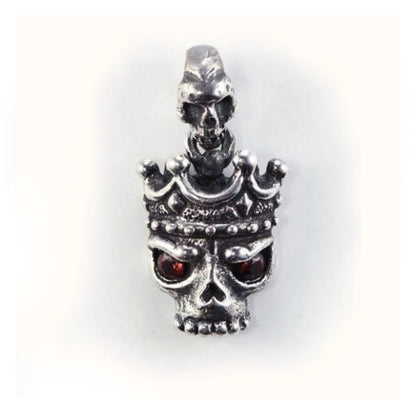 Crown Skull Sterling Silver Pendant