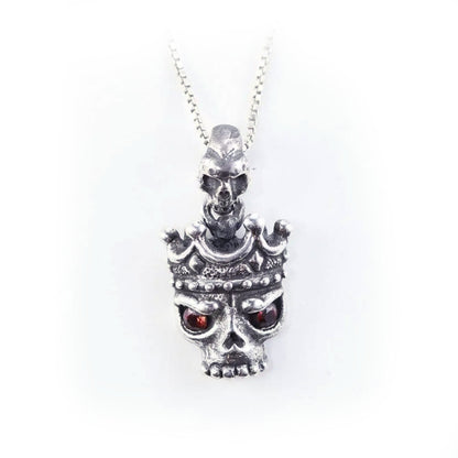 Crown Skull Sterling Silver Pendant