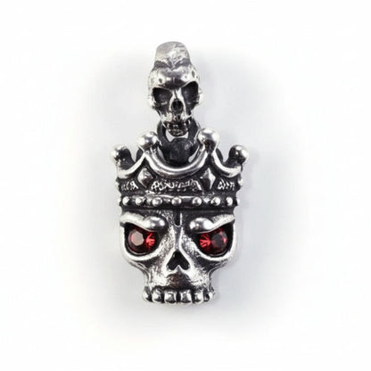 Crown Skull Sterling Silver Pendant