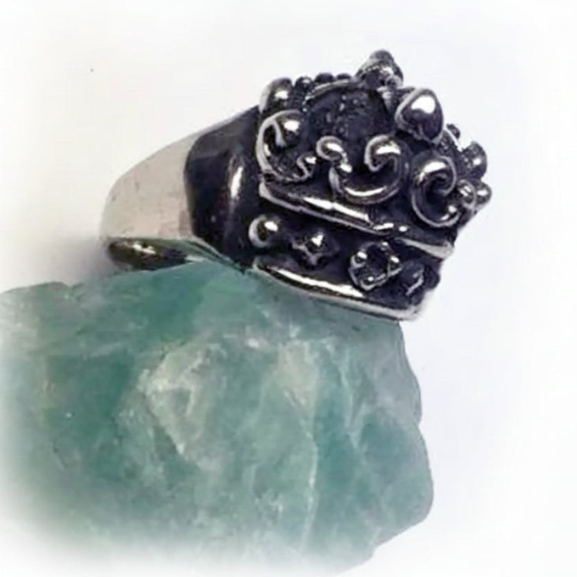 Crown Sterling Silver Ring with Ruby